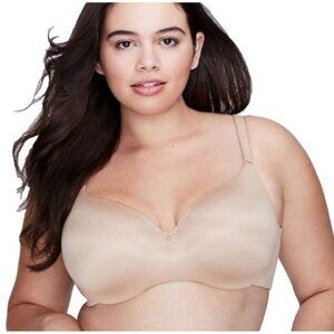 Lane Bryant Cacique Bra Backsmoother Lightly Lined Balconette 42DD Cafe Mocha